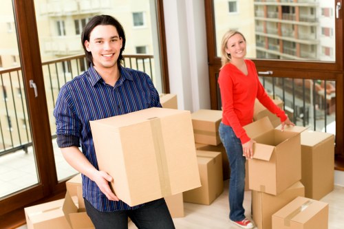 Organised moving boxes and packing materials for a local relocation